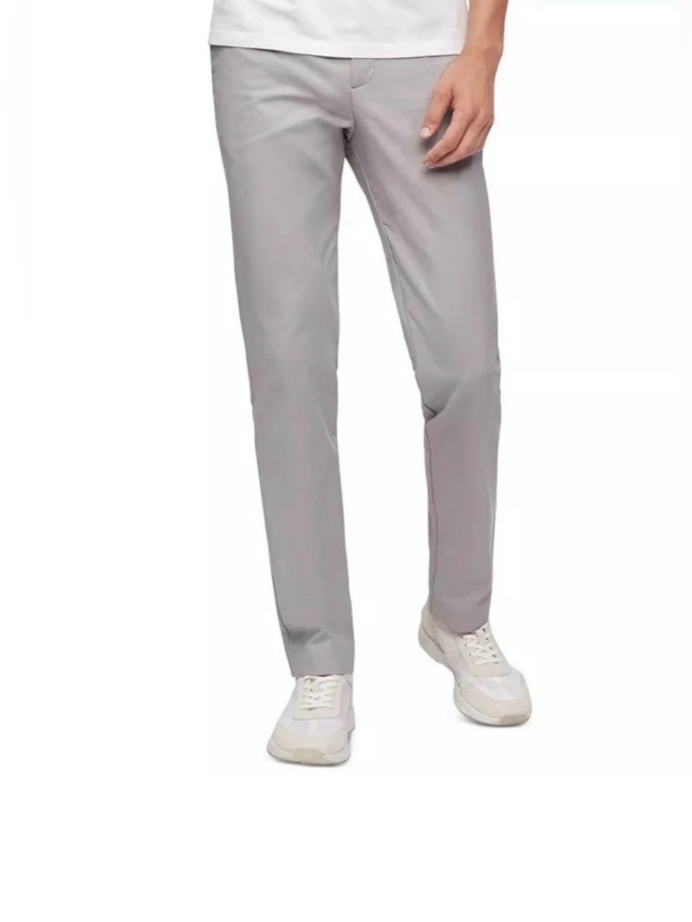 Calvin Klein Light Gray Slim Straight Chinos